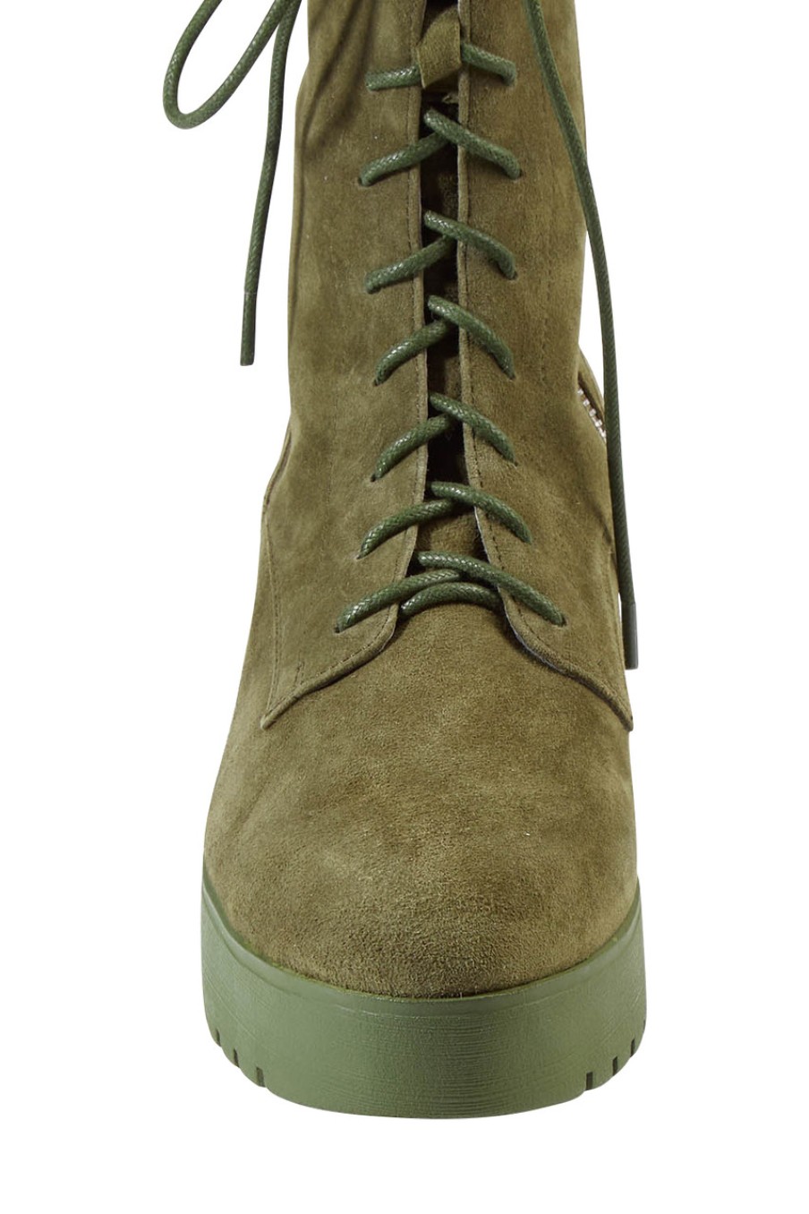 Shoes Django & Juliette | Karalin Suede Lace Boot Oliveolive