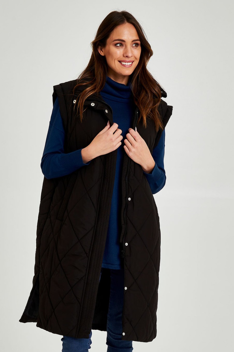 Coats & Jackets Betty Basics | Cape Cod Puffer Vest Black