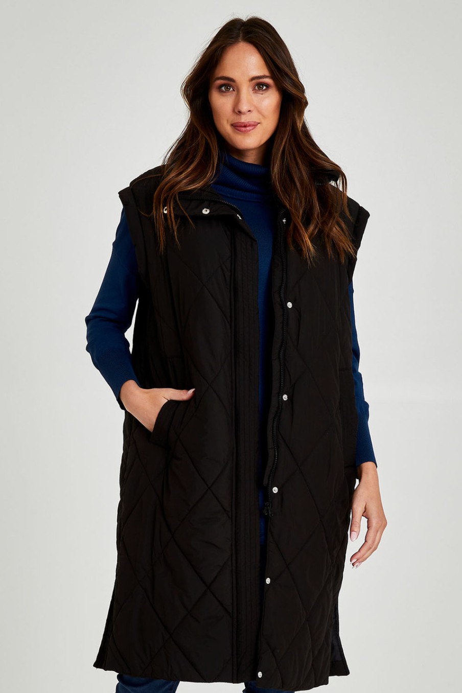 Coats & Jackets Betty Basics | Cape Cod Puffer Vest Black