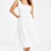 Dresses Natural for birds | Linen Fit And Flare Dress White