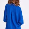 Tops Clarity By Threadz | Darci Linen Blend Shirt Azure