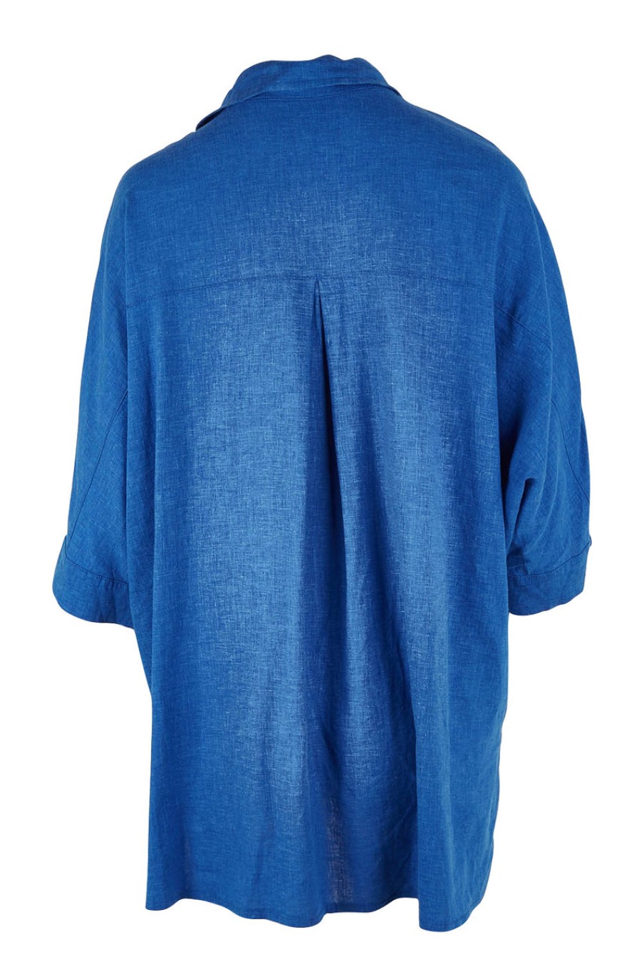 Tops Clarity By Threadz | Darci Linen Blend Shirt Azure