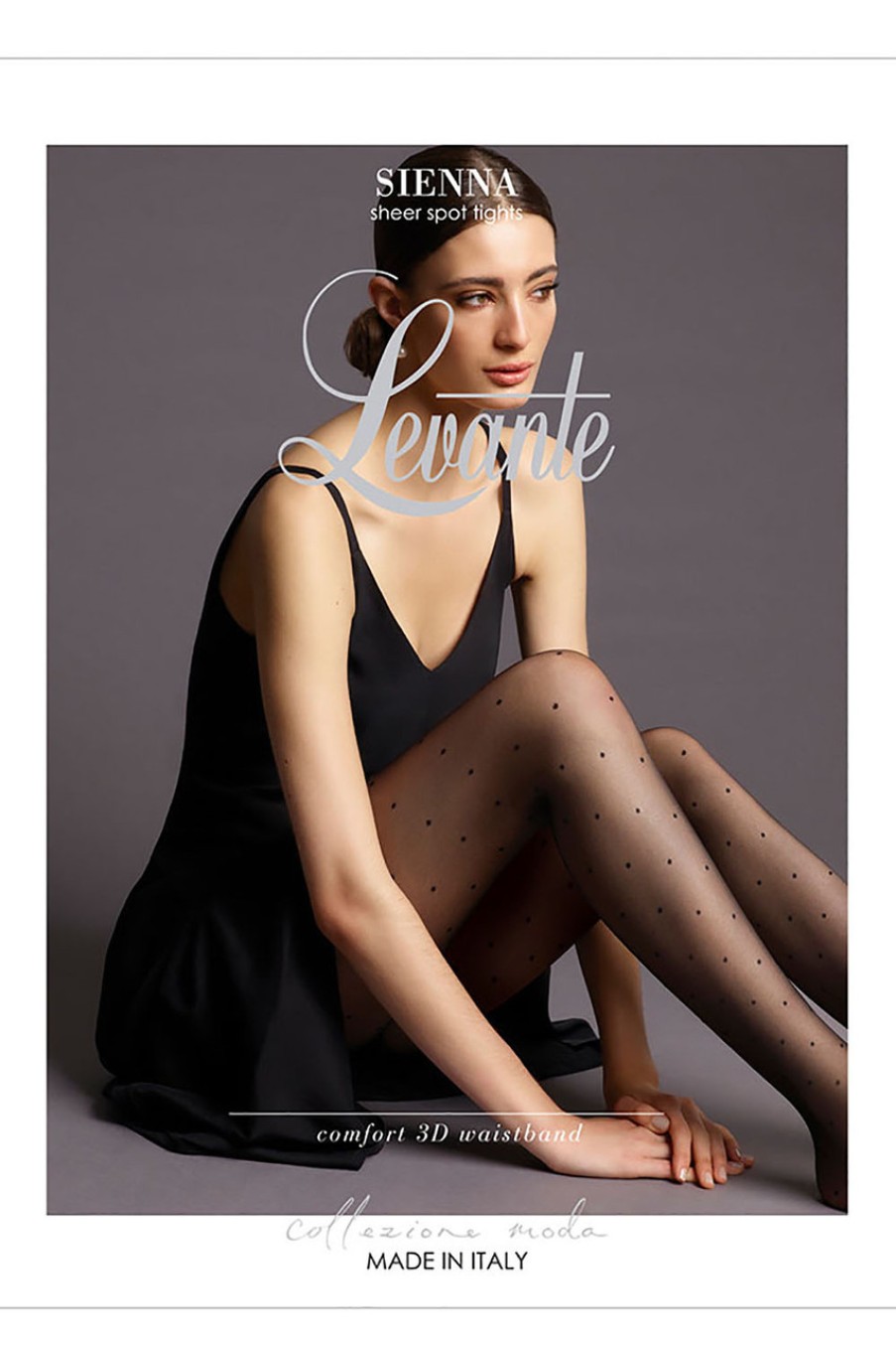 Lingerie & Sleepwear Levante | Sienna Spot Sheer Stocking Nero