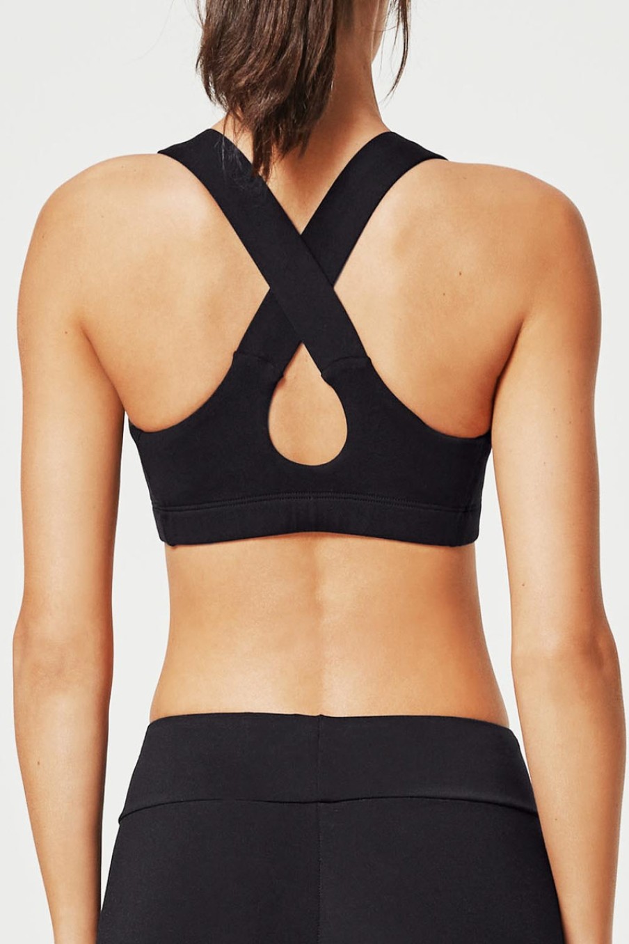 Lingerie & Sleepwear Running Bare | Power Up Cross Back Sports Bra Black