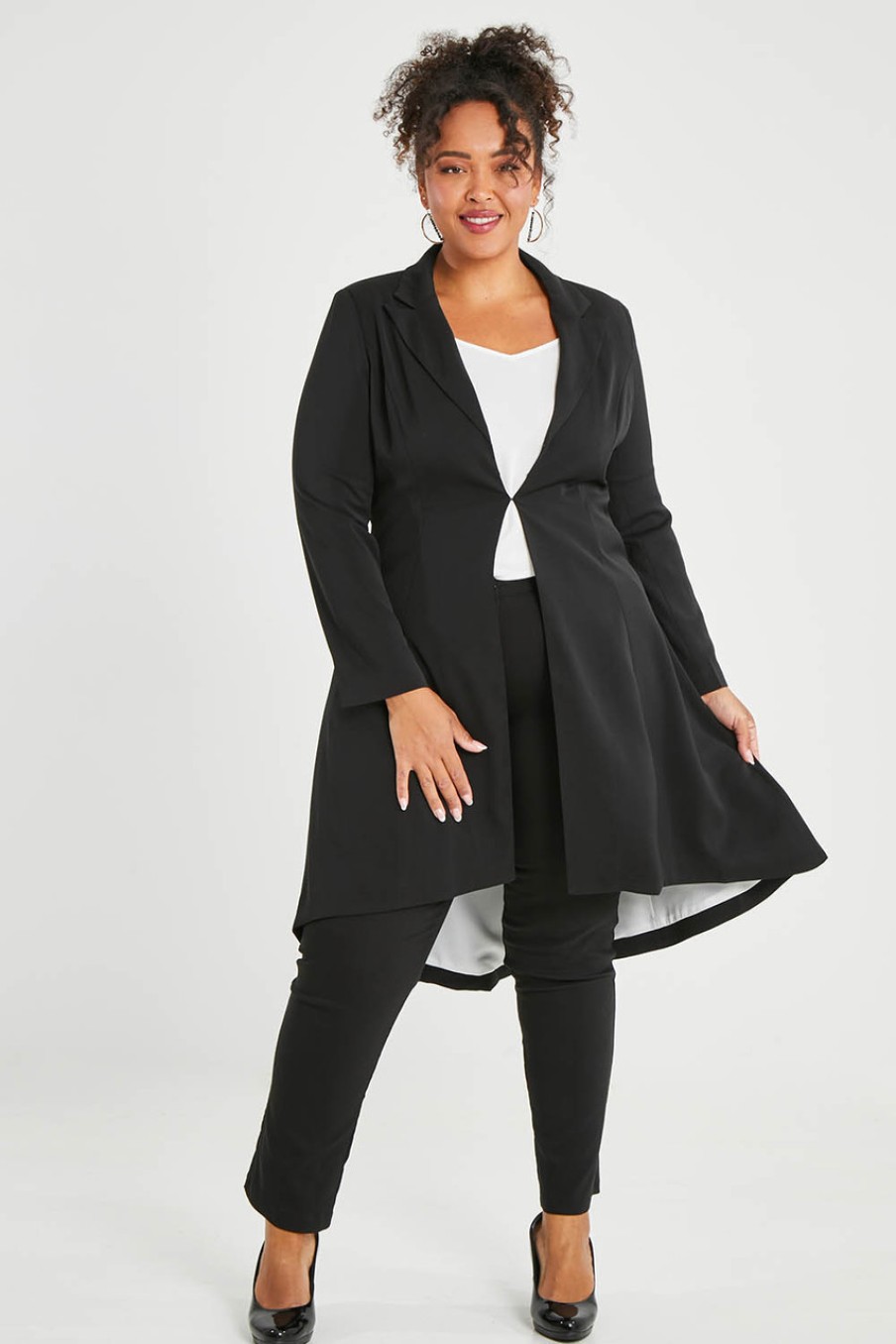 Coats & Jackets bird by design | The Tailored Longline Jacket Black