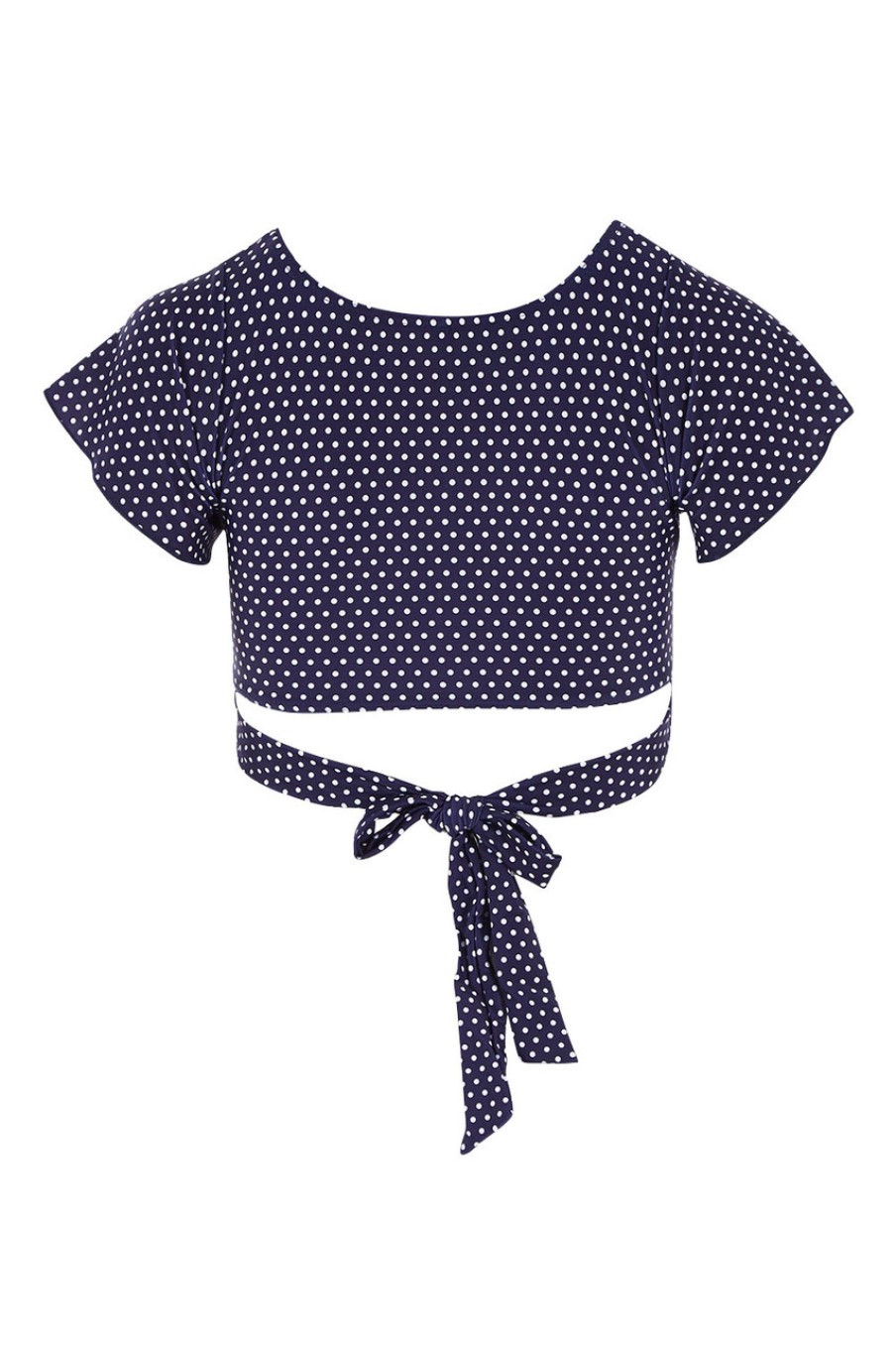 Swimwear Capriosca | Dots Wrap Top Navy