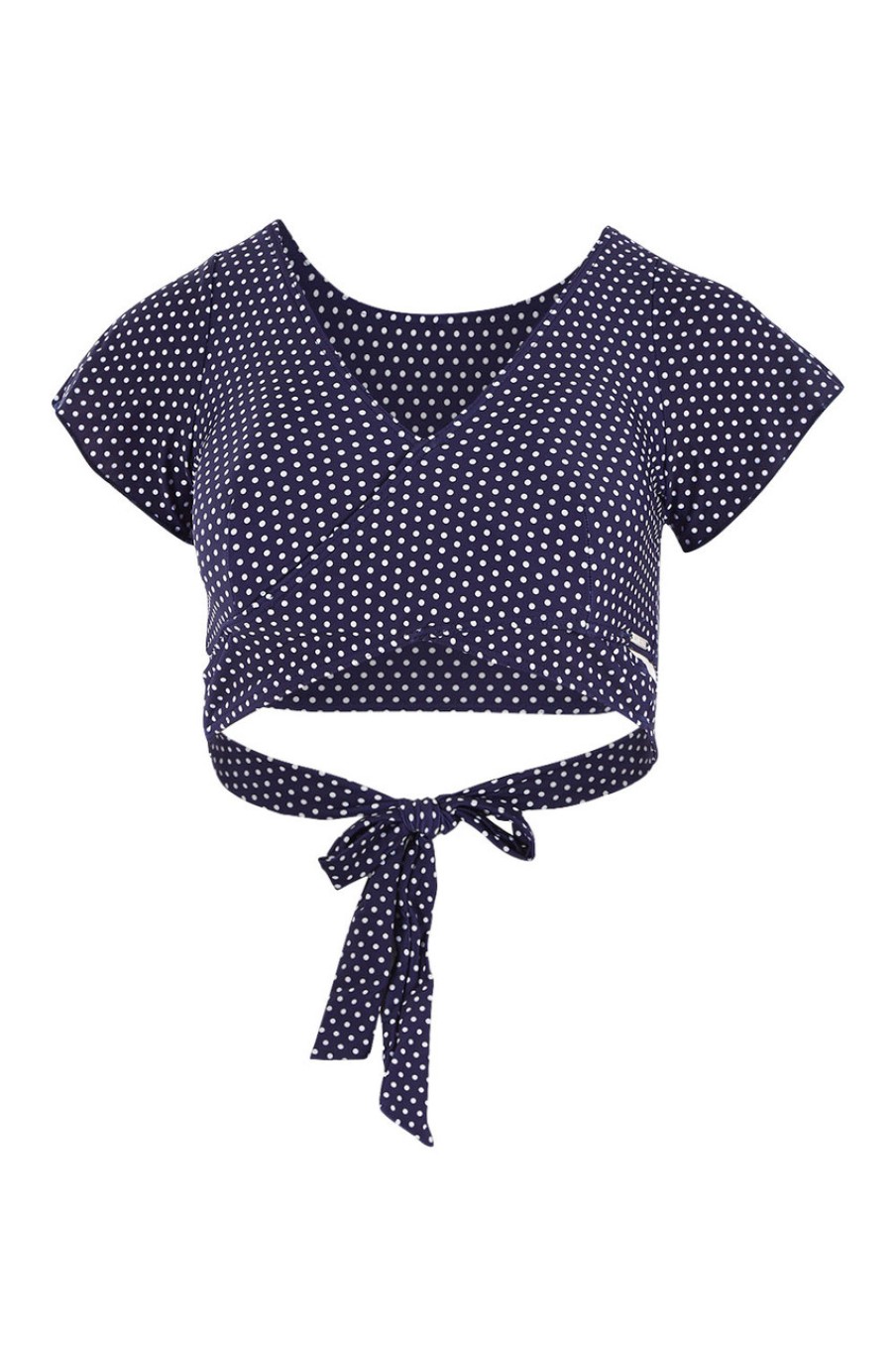 Swimwear Capriosca | Dots Wrap Top Navy