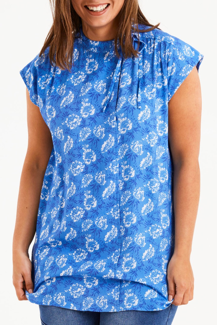 Tops boho bird | Forget Me Not Sleeveless Blouse Bluewhite