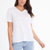 Tops Natural for birds | Linen V Neck Top White