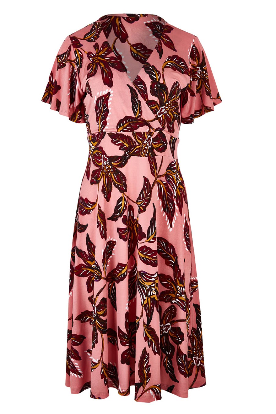 Dresses bird by design | The Printed Jersey Faux Wrap Dress Pinkfleur