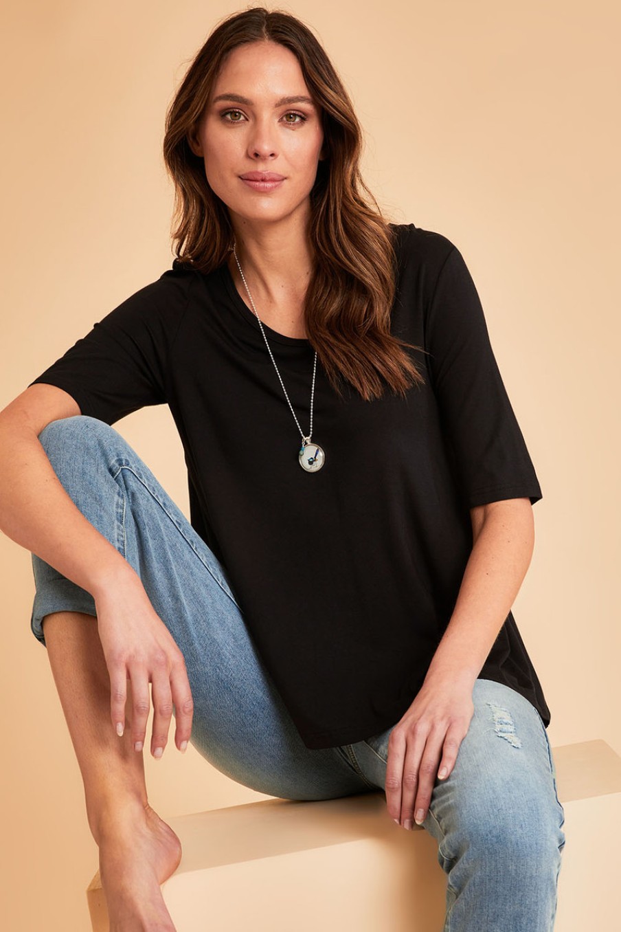 Tops bird keepers | The Luxe A Line Tee Black