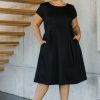 Dresses Belle bird | Belle Cotton Sateen Pleat Dress Black