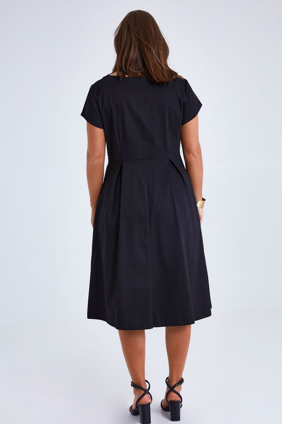 Dresses Belle bird | Belle Cotton Sateen Pleat Dress Black