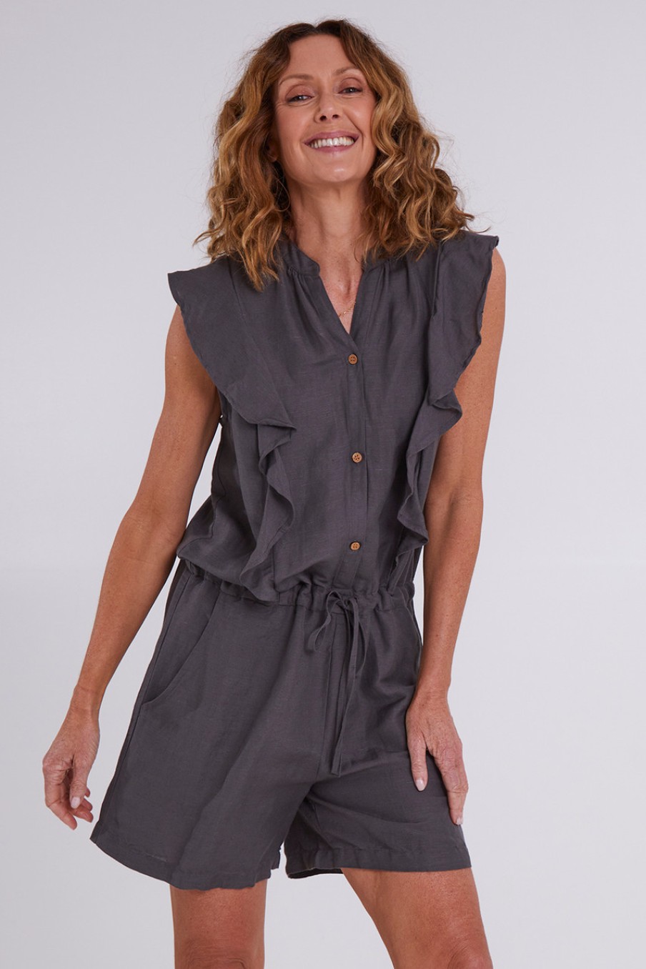 Jumpsuits & Playsuits Shanty | Mandalay Jumpsuit Charcoal