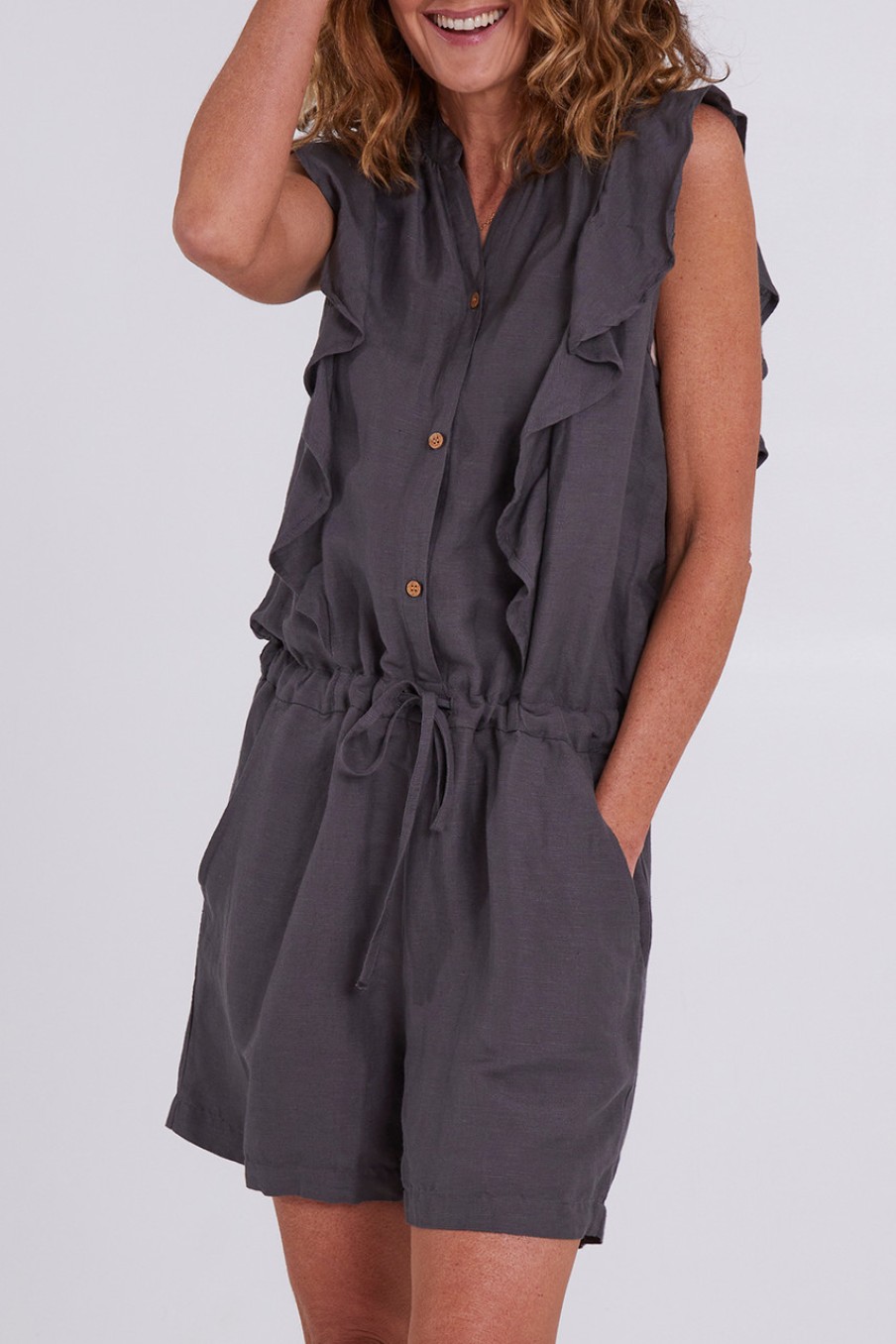 Jumpsuits & Playsuits Shanty | Mandalay Jumpsuit Charcoal