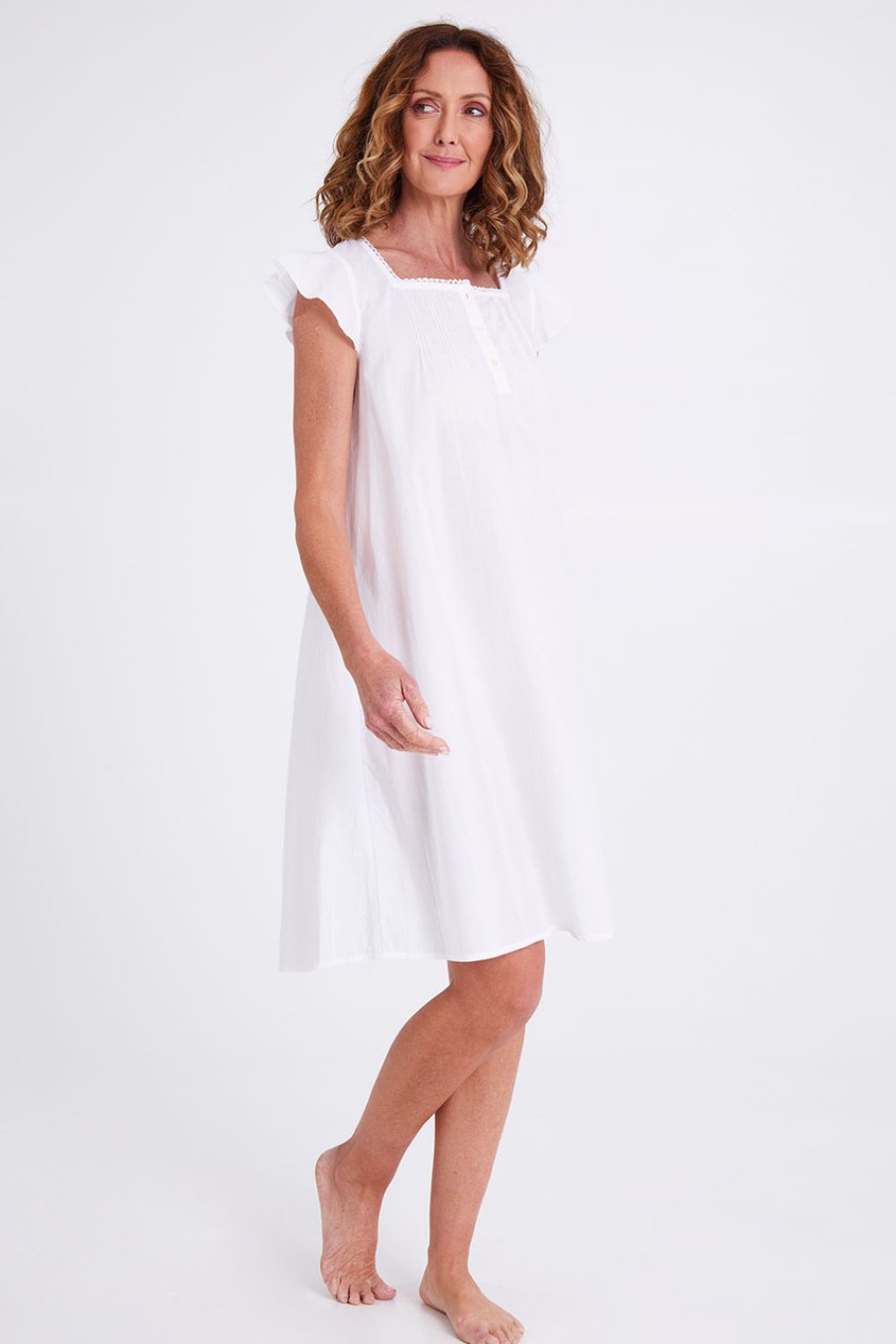 Lingerie & Sleepwear Victoria's Dream | Riko Cotton Cap Sleeve Nightie White