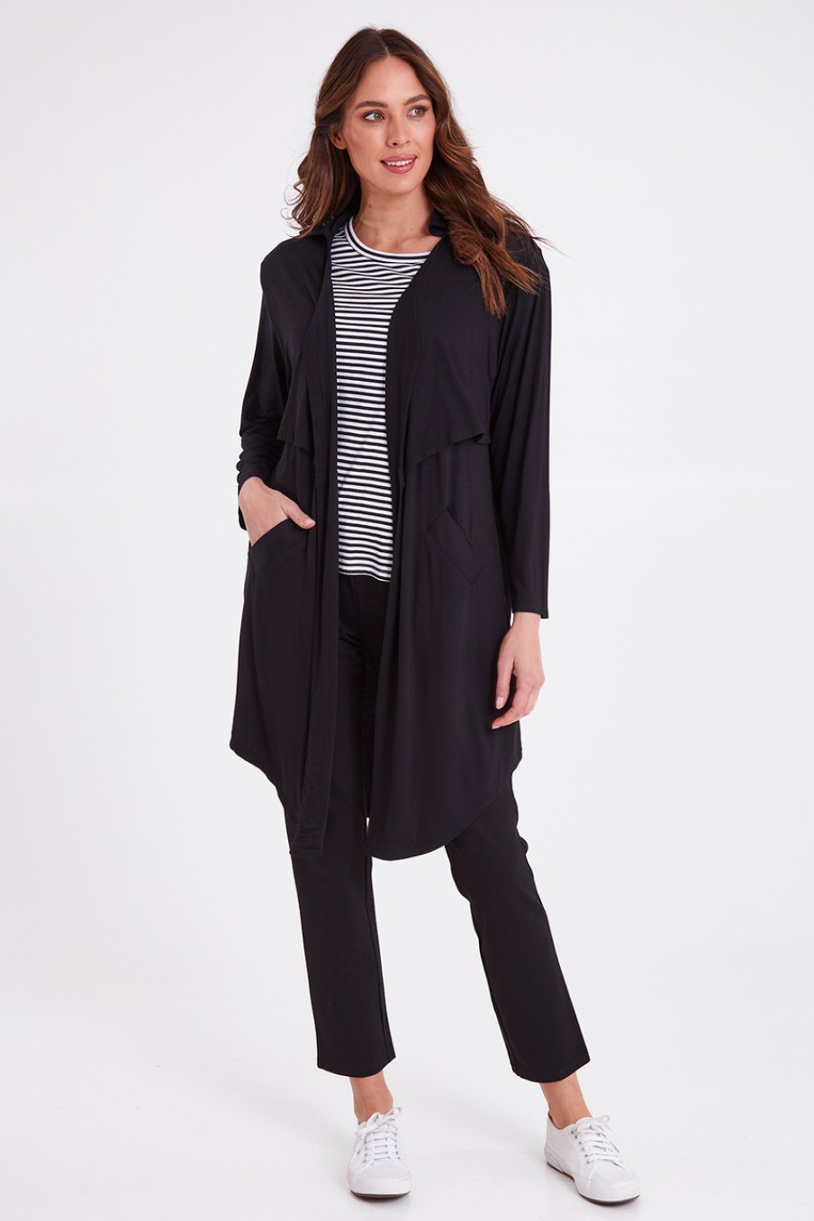 Tops Betty Basics | Camille Trench Cardigan Black