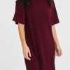 Dresses bird keepers | The Recycled Drop Shoulder Dress Burgundy