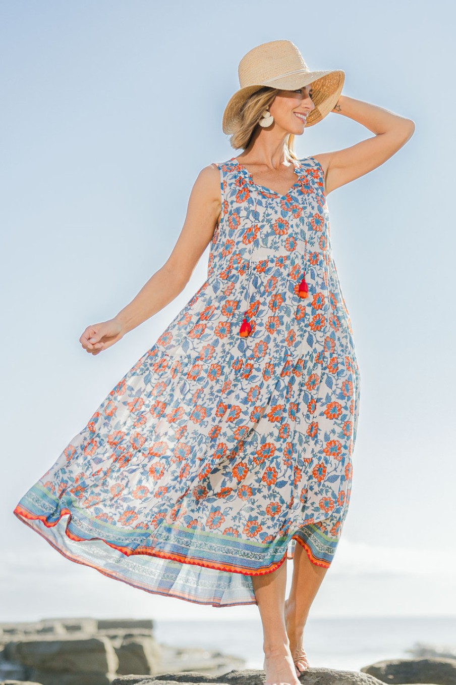 Dresses Sea Bird | Nelson Beach Dress Bluered