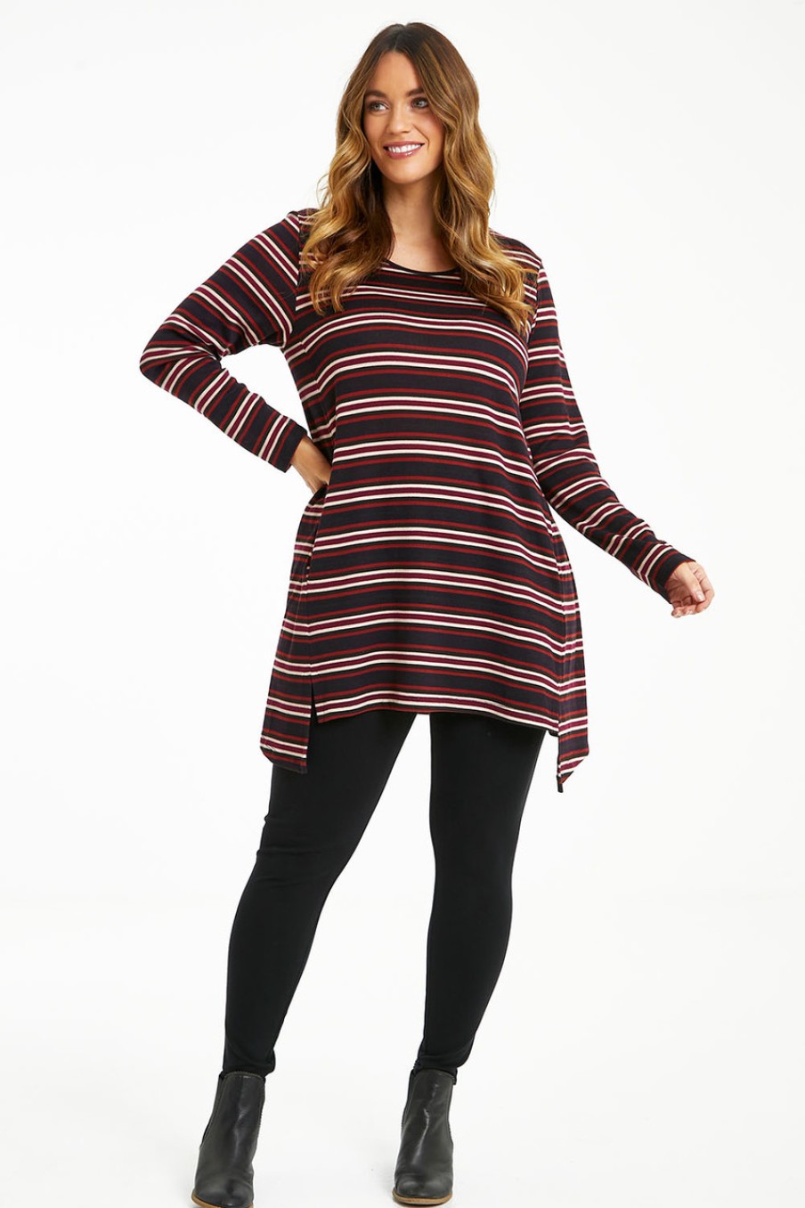 Tops bird keepers | The D Knit Crew Neck Tunic Stripe