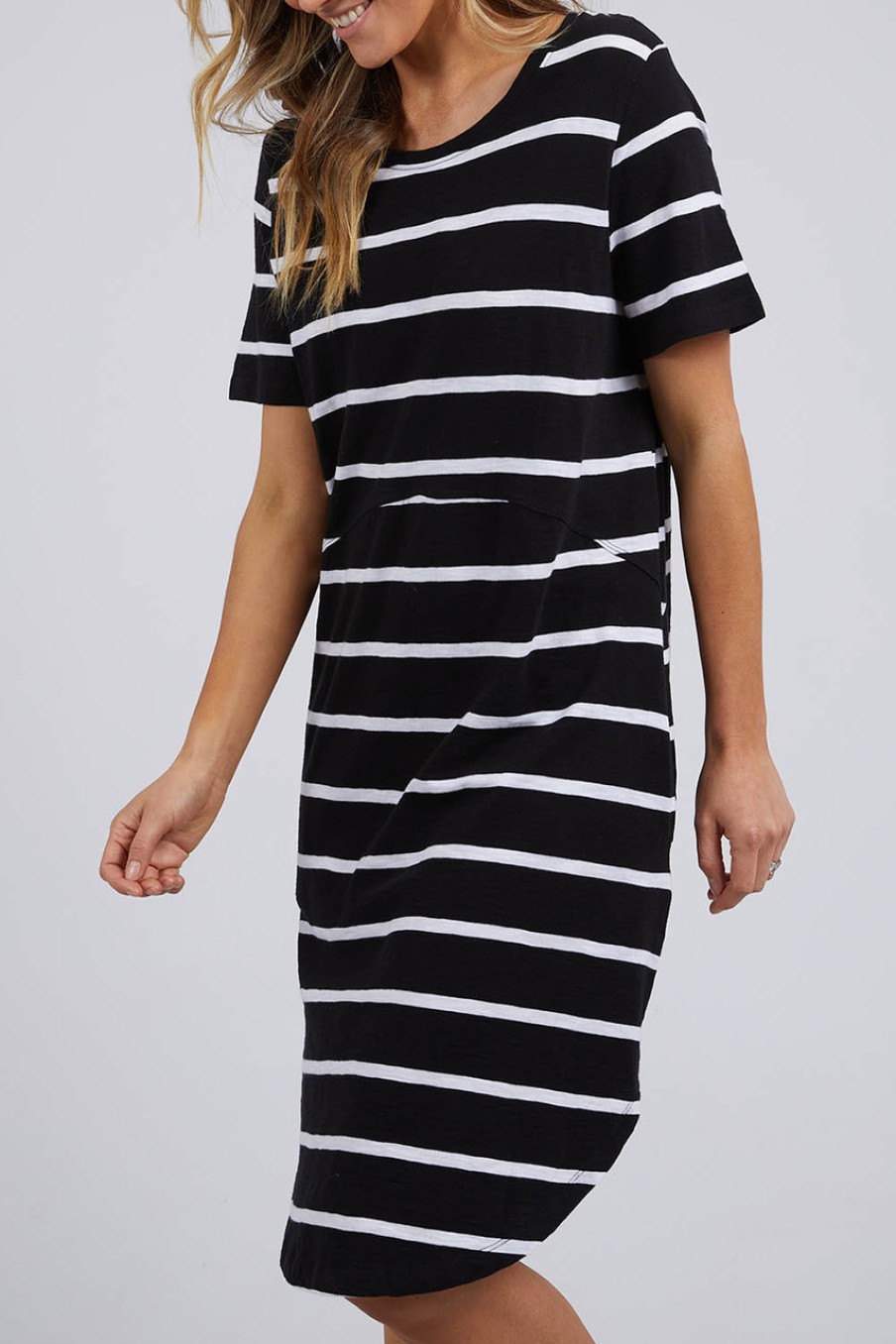 Dresses Foxwood | Elements Bay Stripe Dress Blackwhite