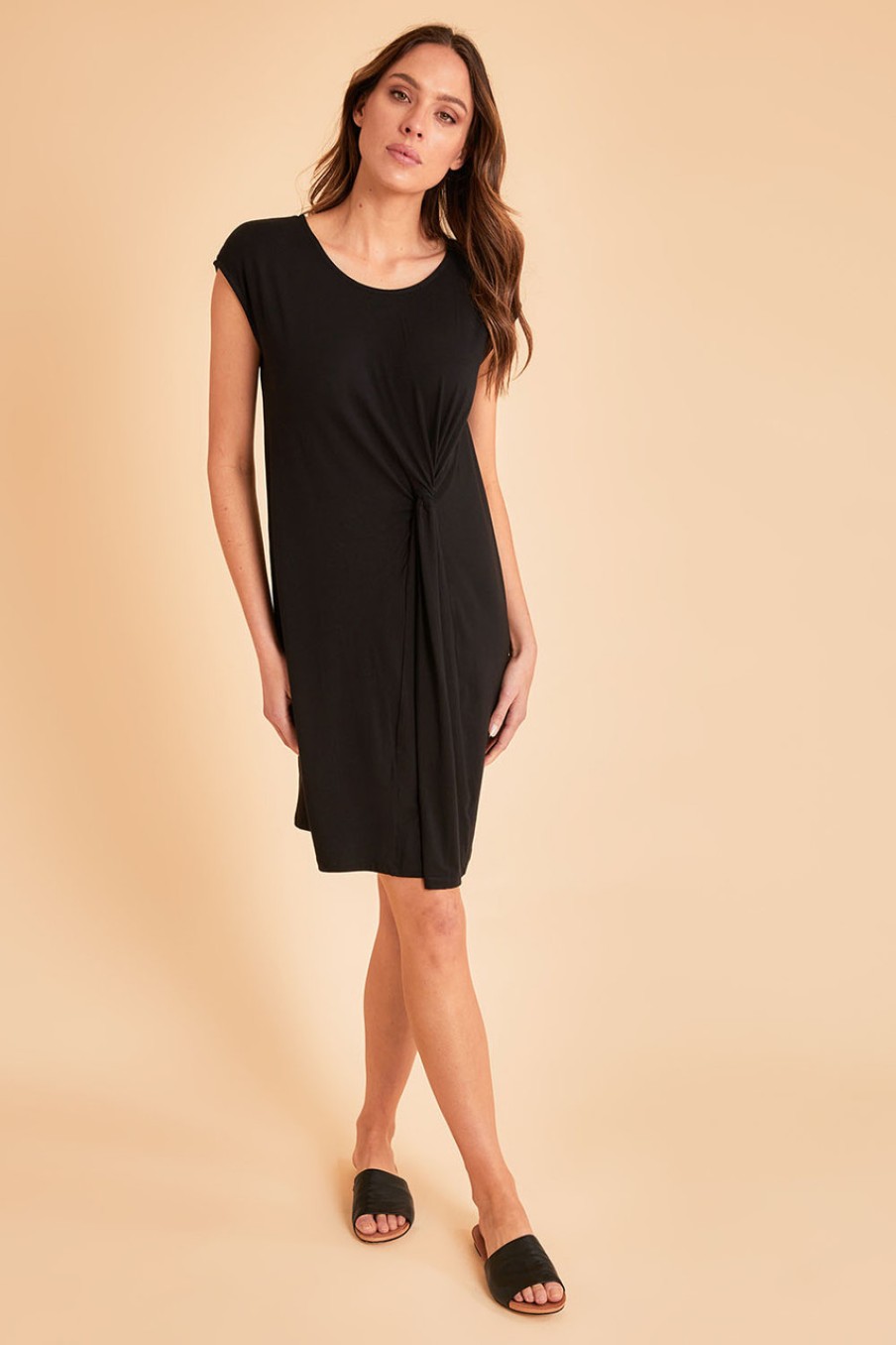 Dresses bird keepers | The Luxe Twist Detail Tee Dress Black