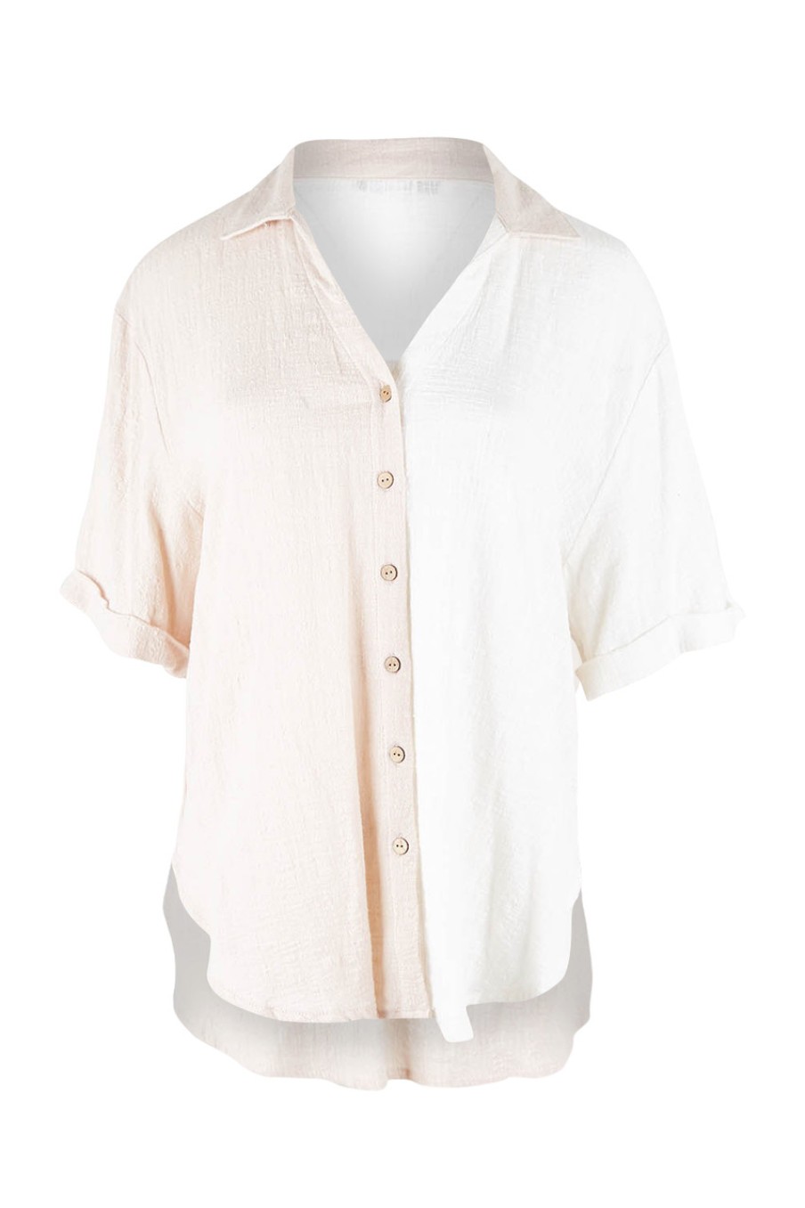 Tops Cordelia St | Spliced Shirt Sand