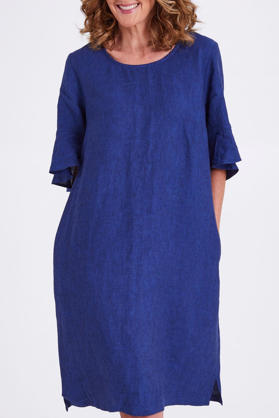 Dresses See Saw | Flutter Sleeve Dress Navy