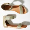 Shoes Django & Juliette | Jellan Leather Flat Sandal Khaki