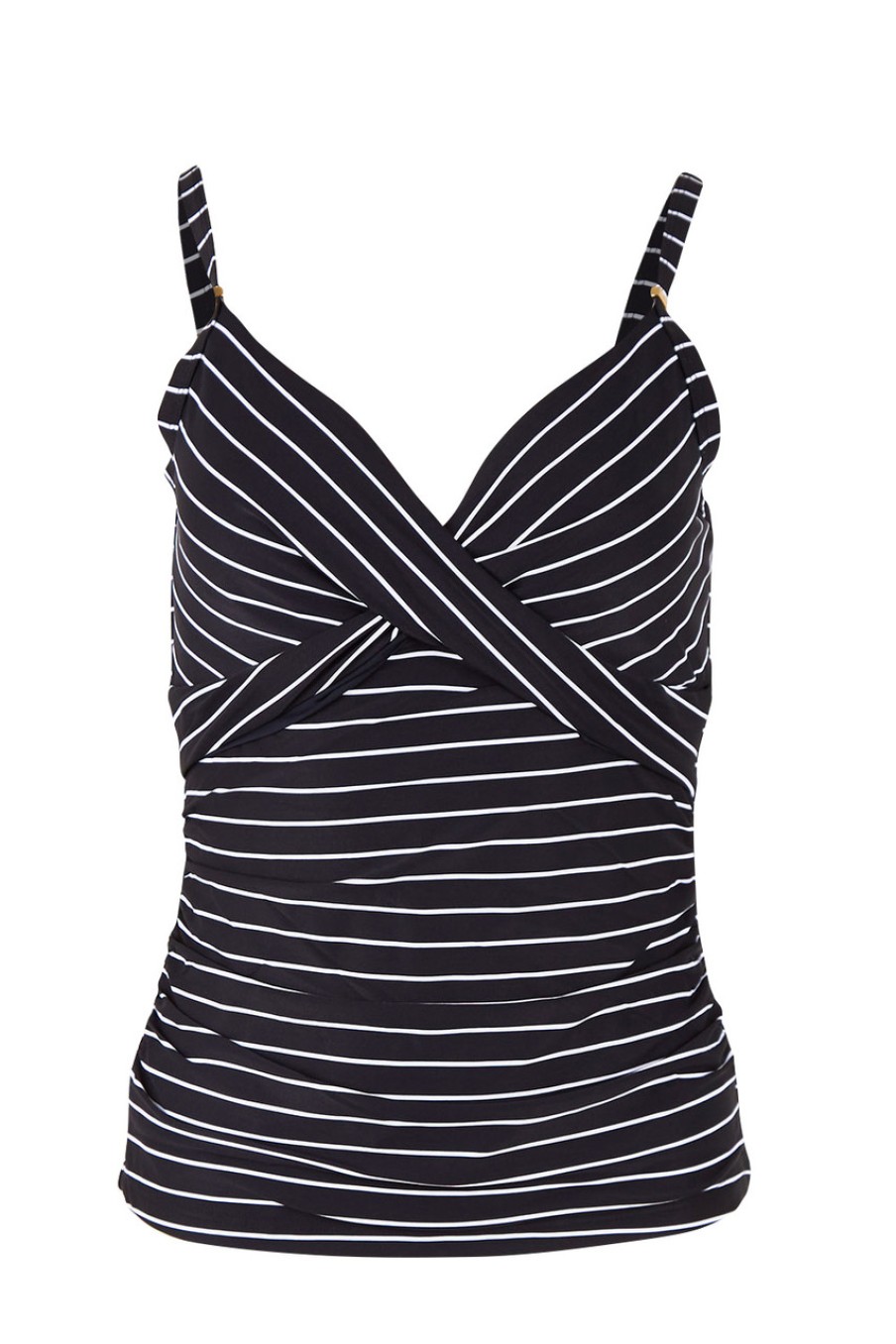 Swimwear Sea Level | Twist Front Dd/E Cup Singlet Top Black