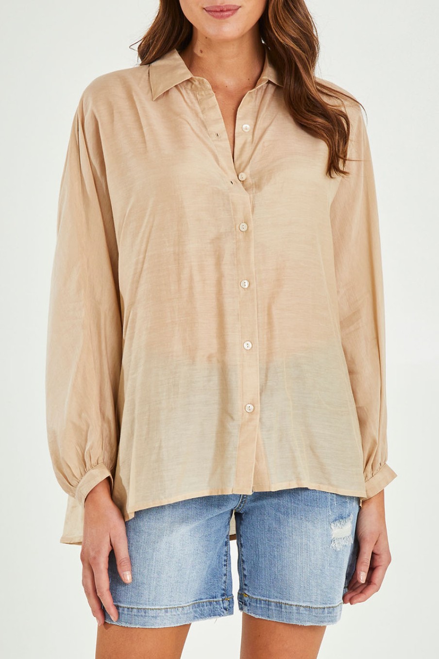 Tops Holiday | Cliffside Shirt Taupe