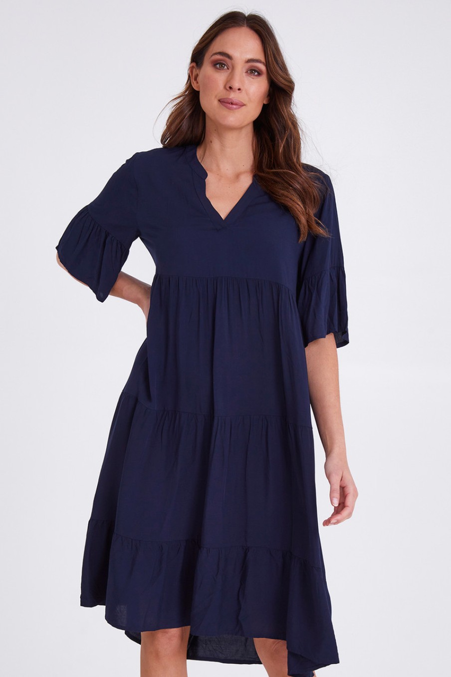 Dresses Threadz | Tier Swing Dress Navy