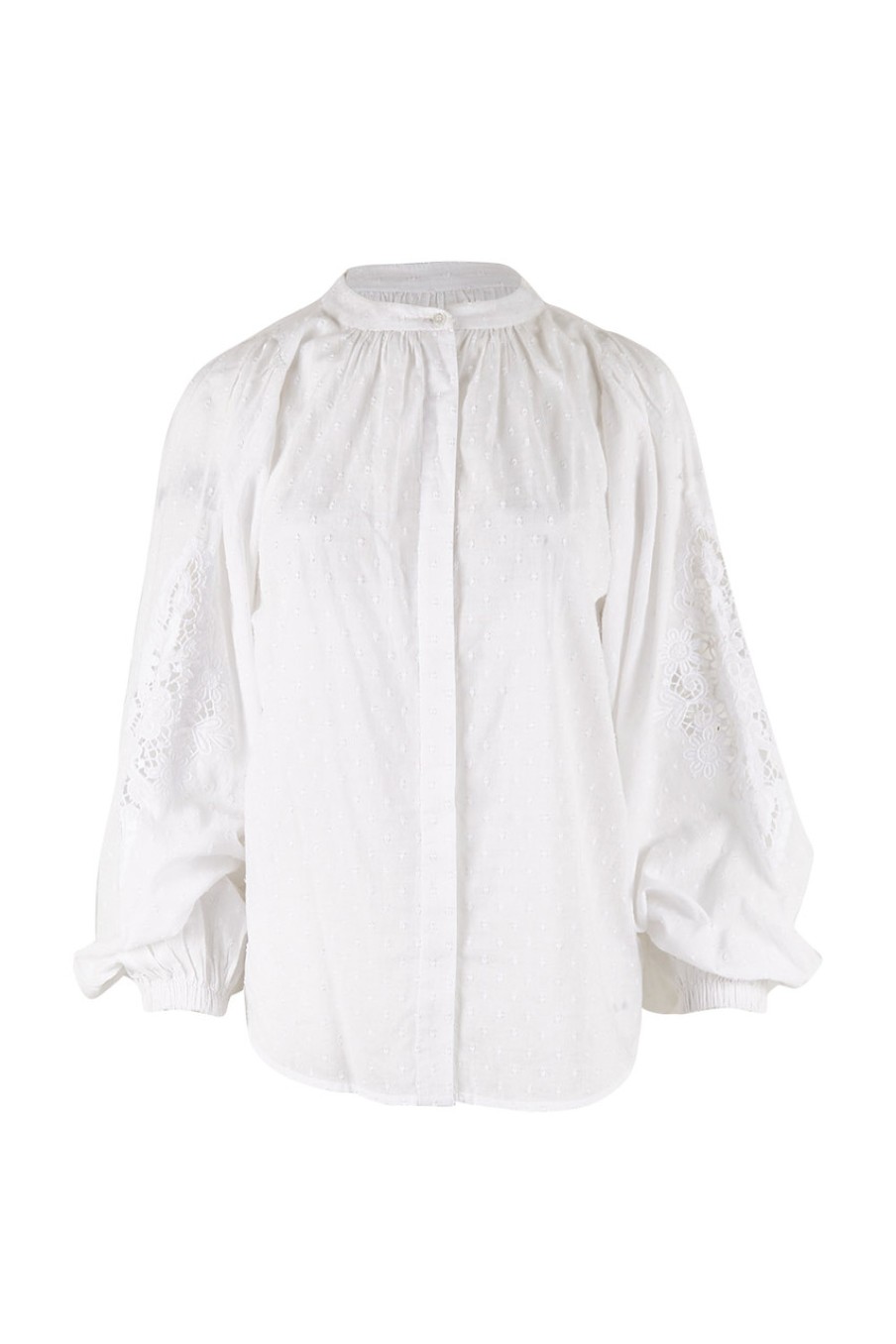 Tops boho bird | Lace And Flowers Cotton Blouse Chalk