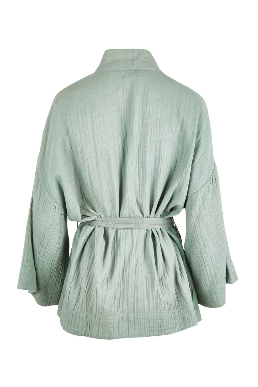 Tops Unwind by Birdsnest | Cotton Kimono With Belt Sage