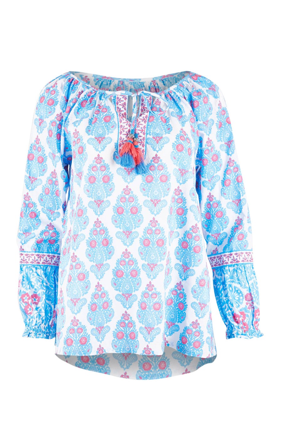 Tops Sea Bird | Moonta Bay Cotton Blouse Bluepink