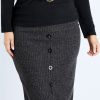 Skirts Belle bird | Belle Rib Button Skirt Charcoal