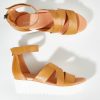 Shoes Django & Juliette | Olison Leather Flatform Sandal Dktanwhite