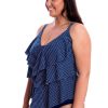 Swimwear Capriosca | 3 Tier Dots Tankini Navy