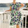 Dresses Clarity By Threadz | Edan Print Cotton Dress Greenmulti