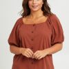 Tops boho bird | Sunday Vibes On Or Off Shoulder Blouse Rust