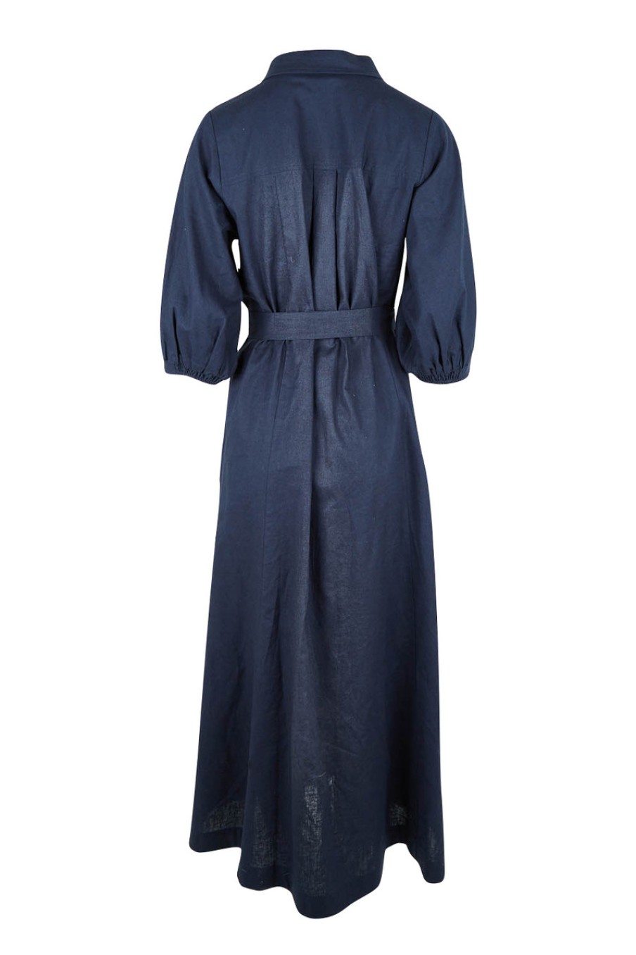 Dresses Natural for birds | Linen Cotton Maxi Shirt Dress Navy