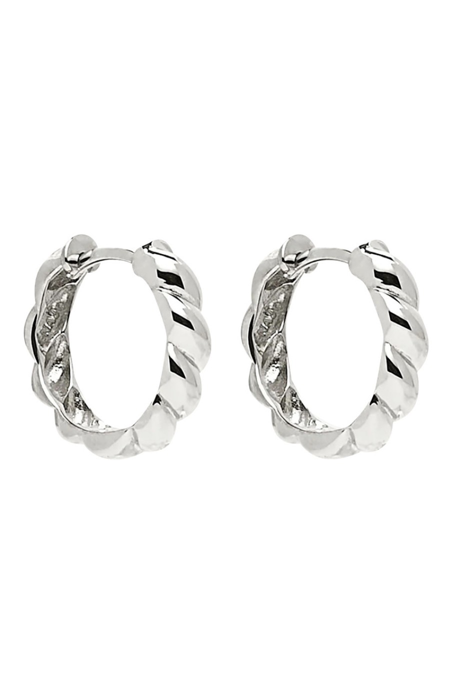 Accessories Najo | Zippy Twist Huggie Earrings Silver