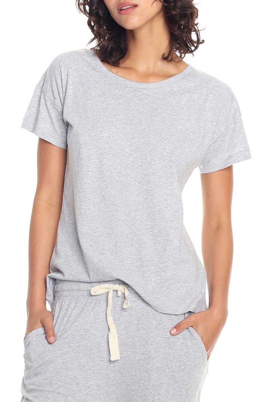 Lingerie & Sleepwear Papinelle | Jada Organic Cotton Knit Tee Grey