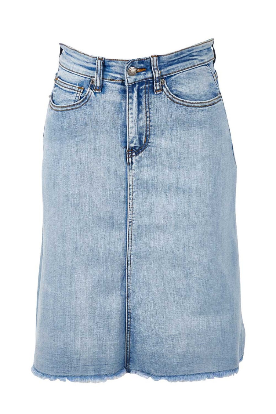 Skirts PQ Collection | Frayed Denim Skirt