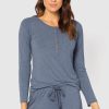 Lingerie & Sleepwear Bamboo Body | Henley Long Sleeve Bamboo Top