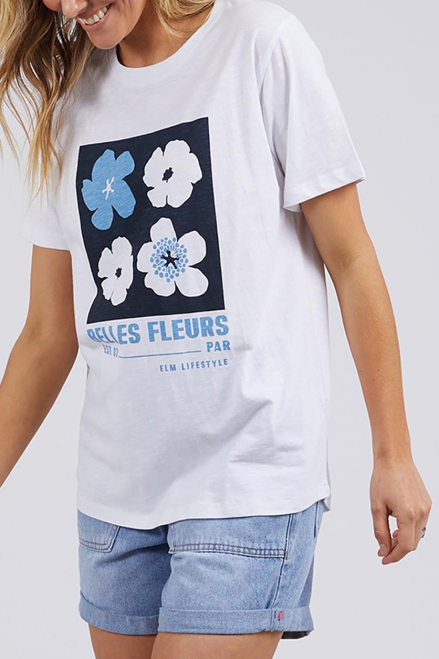 Tops Elm | Belle Fleurs Tee White