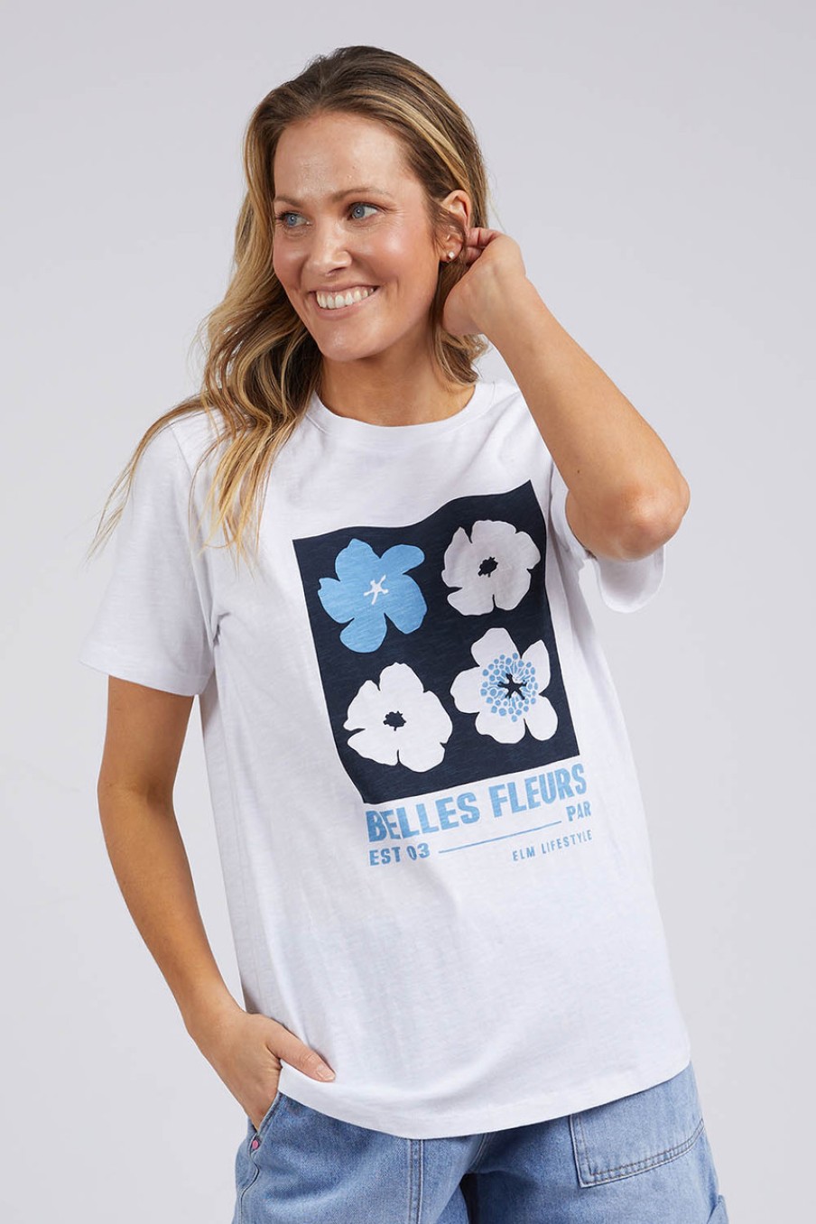 Tops Elm | Belle Fleurs Tee White