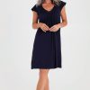 Lingerie & Sleepwear Givoni | Le Knit Lace Trim Nightie Navy