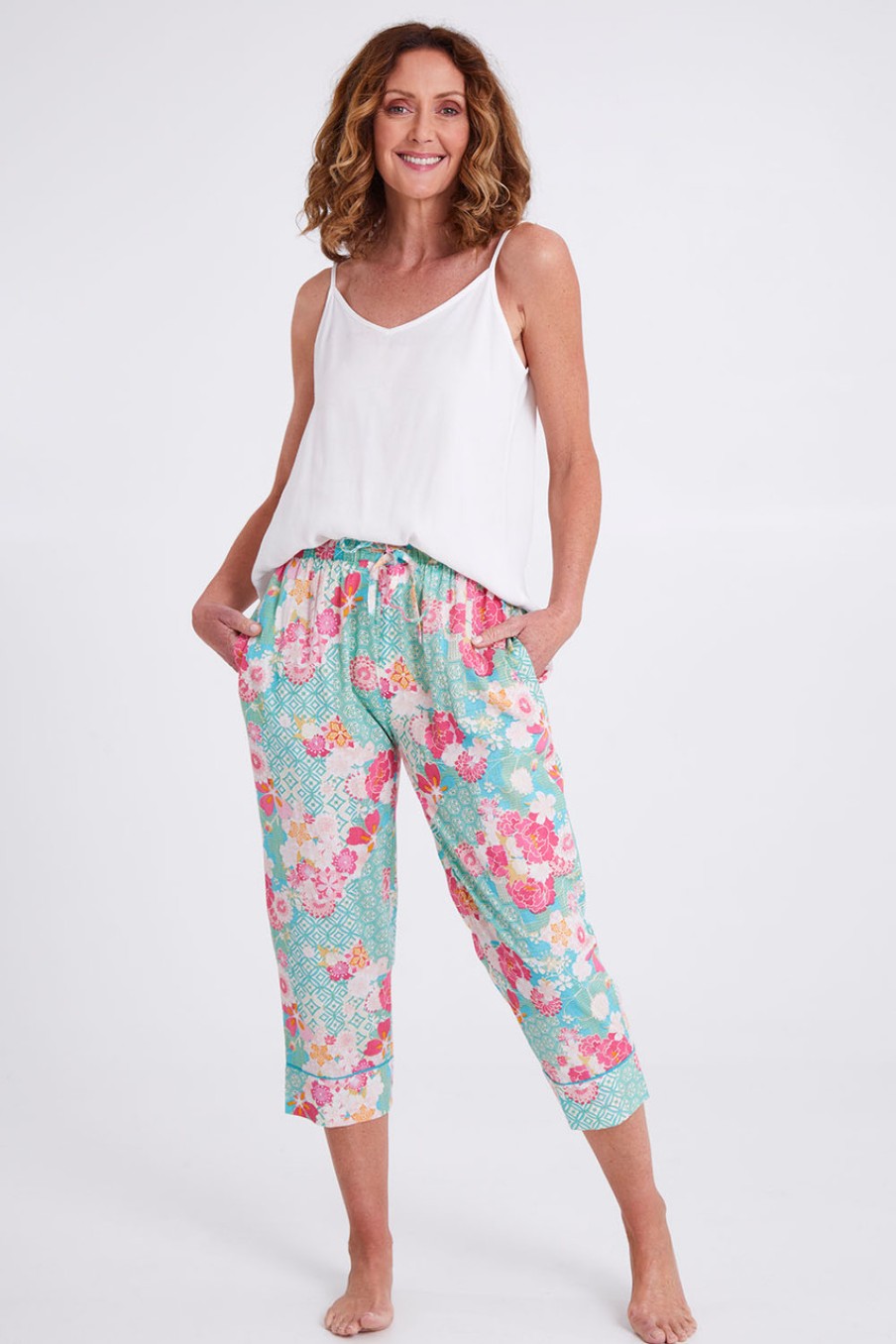 Lingerie & Sleepwear Victoria's Dream | Akira Cotton 3/4 Pyjama Pants Teal