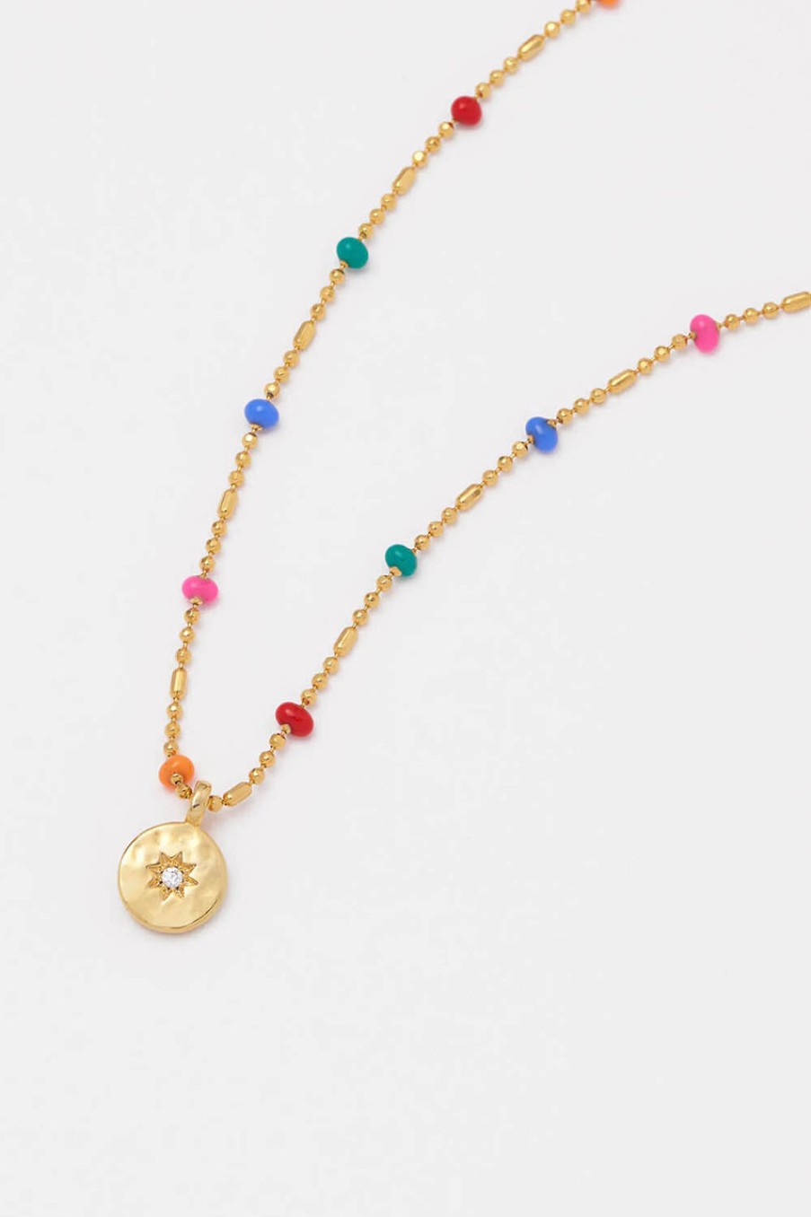 Accessories Estella Bartlett | Beaded Rainbow Necklace Gold